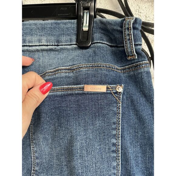 Sold- Chicos Scattered Stones Girlfriend Jeans - Size 2.5/ Large Or 14- Blue - Picture 6 of 9